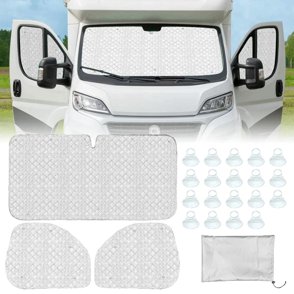 Car Sun Visors for Fiat Ducato (2006-2022) Internal Thermal Blinds, 7 Layers Windscreen Auto Sunshades Interior Accessories