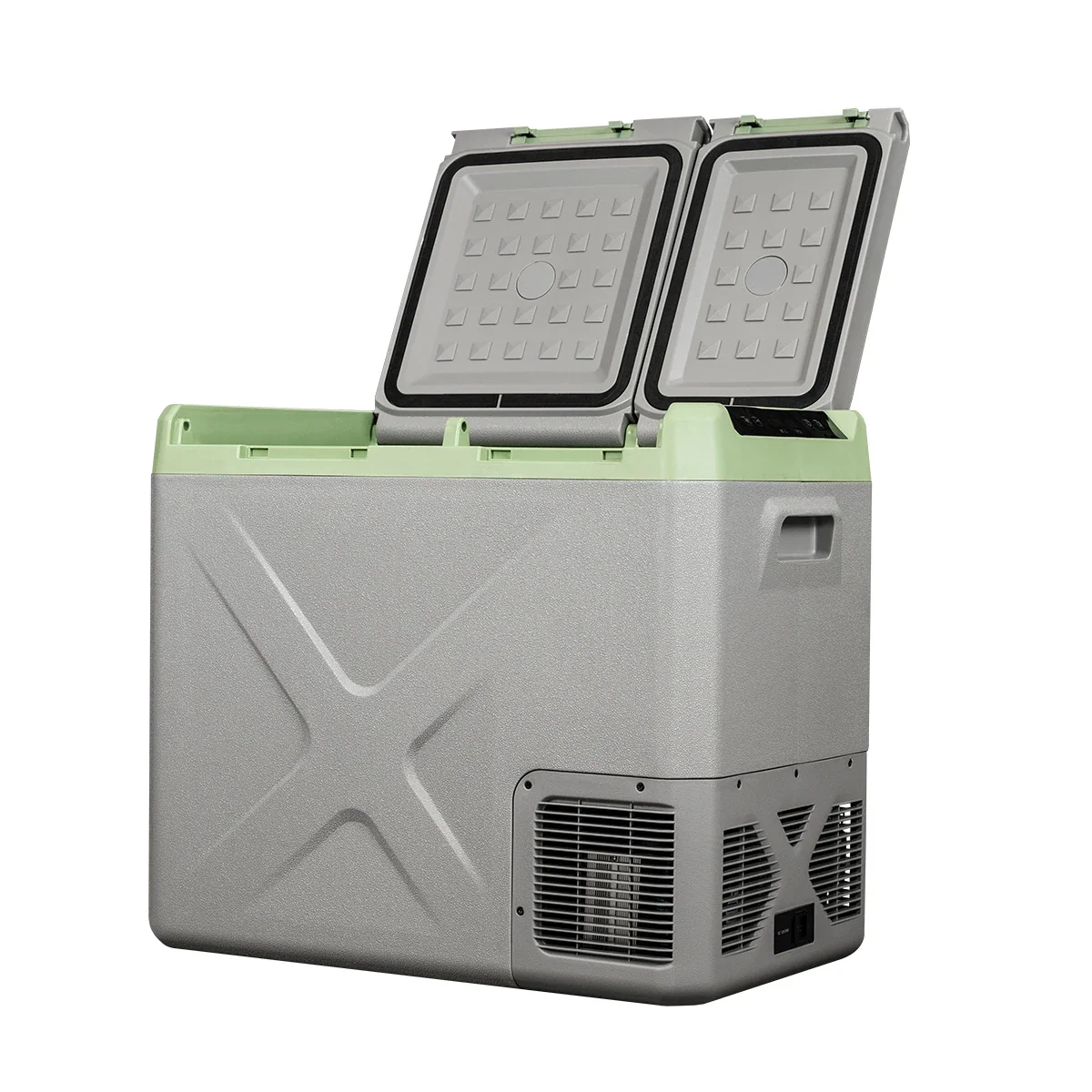 Alpicool Plastic Dual Doors Mini Fridge Compressor Fast Cooling 12V 24V Portable Freezer Refrigerator for RV, Car, Truck