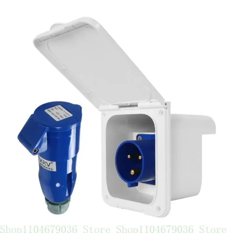 16A External Flush Hook Up Power Outlet Motorhome Trailer Inlet Socket Automotive