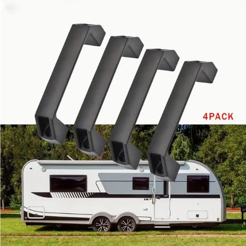 4Pcs Black Handles Durable Nylon Plastic Door Grippers Model: BAF-GRIP-01 Suitable for RV Caravans and Boats