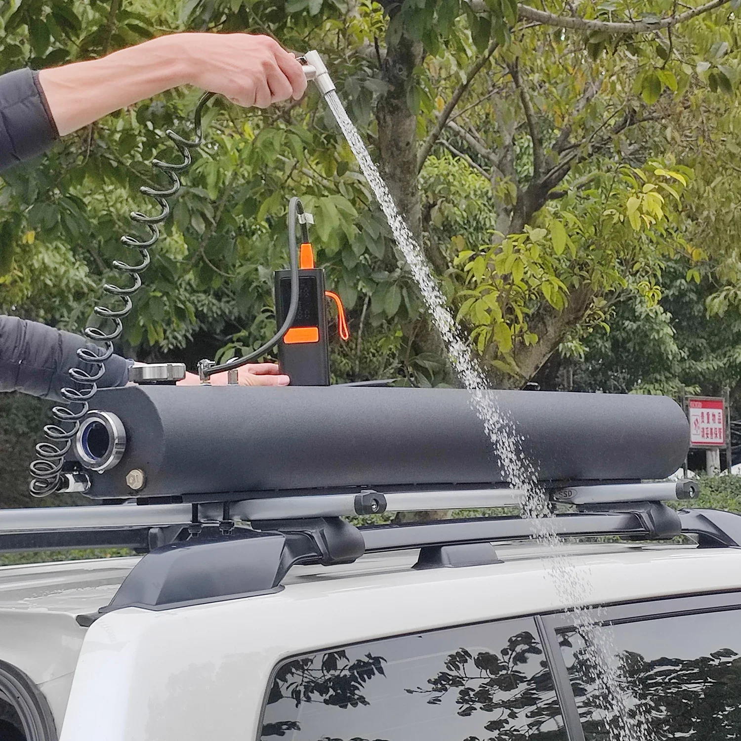 25-35L Car Roof Top Water Tank, Road Camping Shower, 4x4, High Quality Stainless Steel Pressure Storage Tank