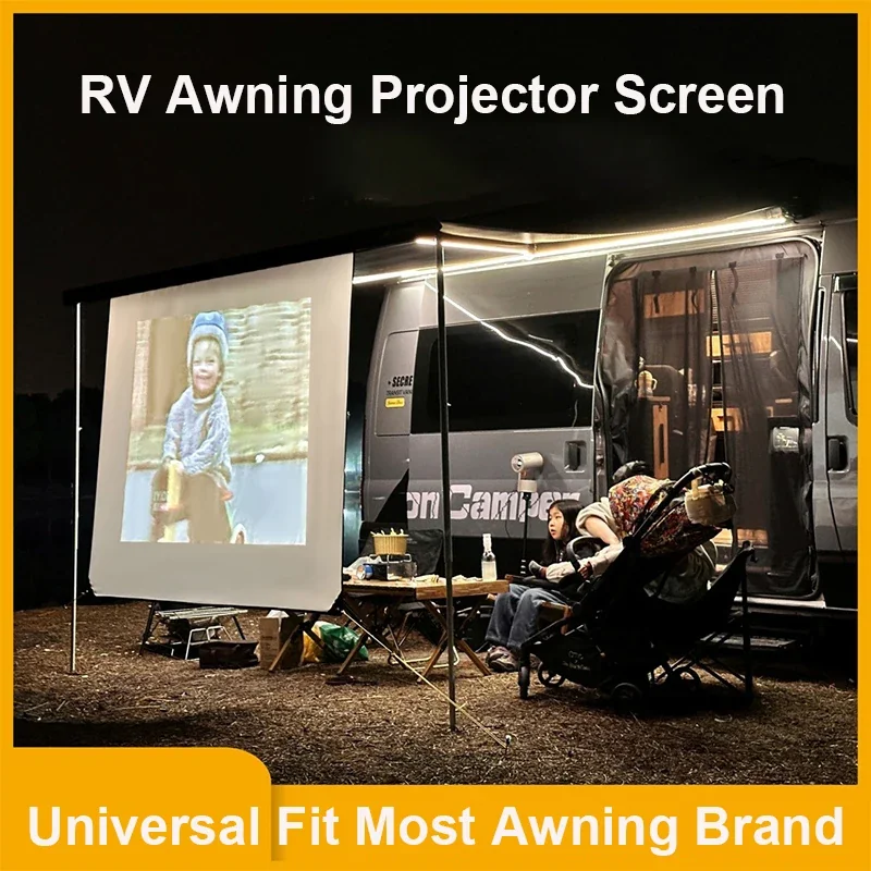 Fiamma RV Sunshade Expansion Projection Screen for Dometic Sunshades - Car Side Tent Screen