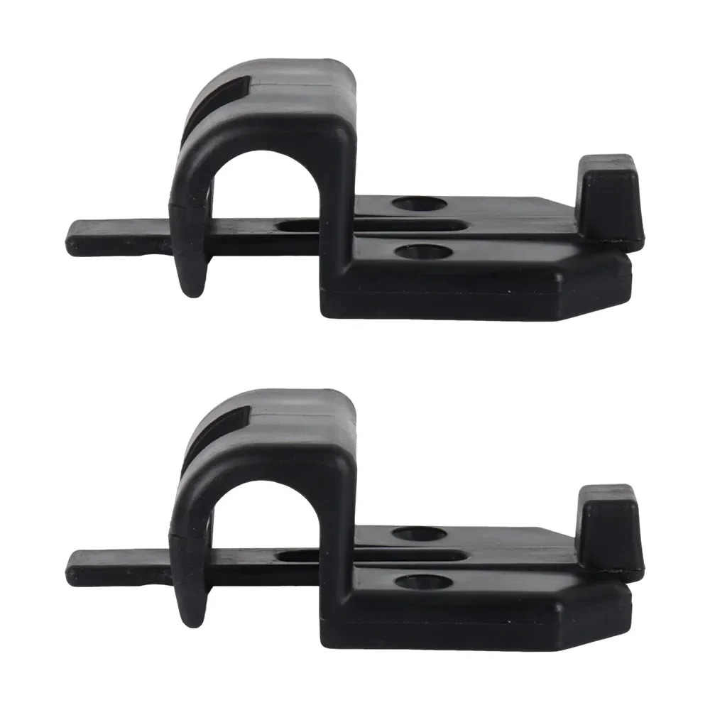 2PCS Black Sliding Table Rail Brackets With Safety Hooks for RV/Travel Trailer/Camping Vehicles