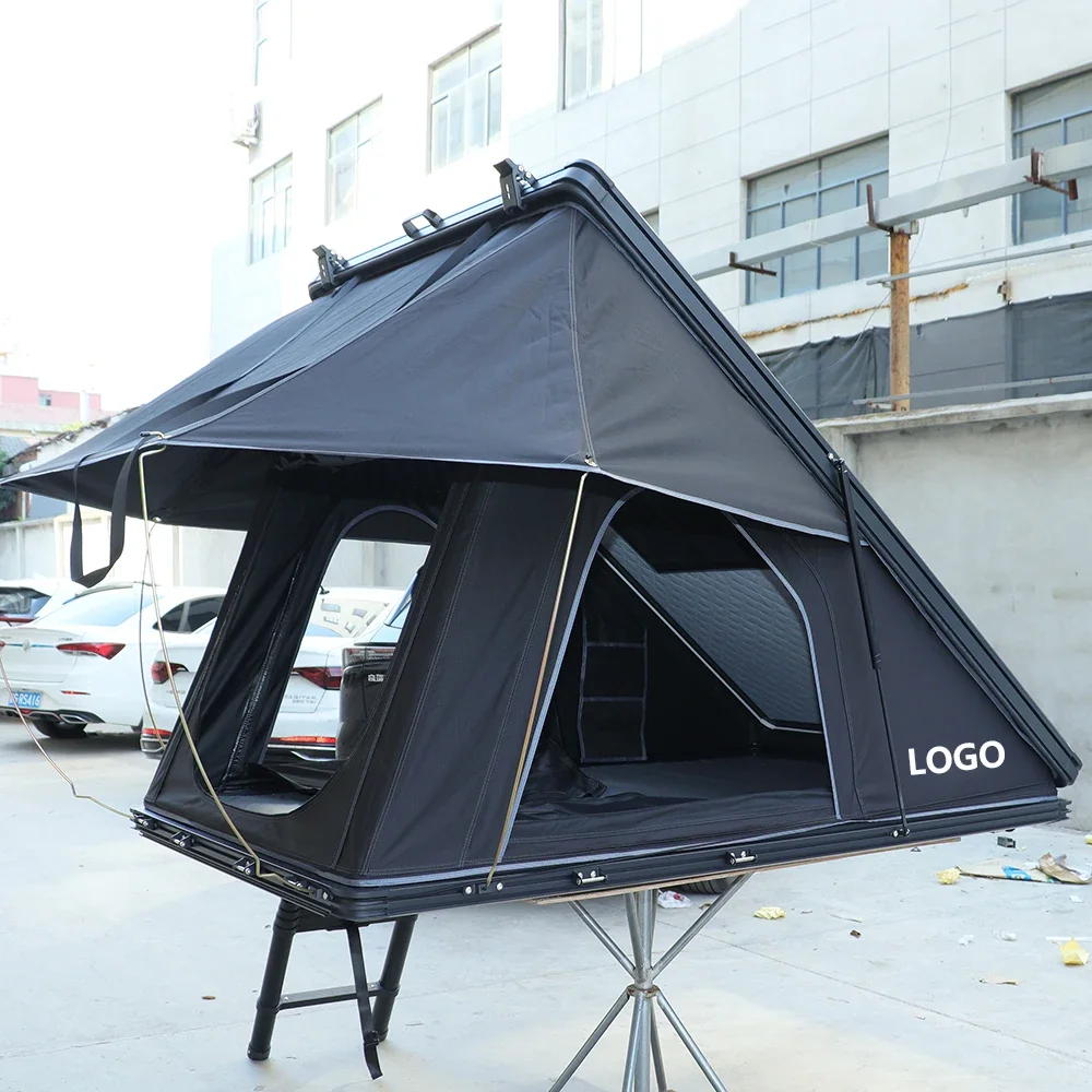 4x4 Camping Accessories Camp Triangle Car Rooftop Tent Hard Top Clamshell Black 3-4 Person Hard Shell Roof Top Tent