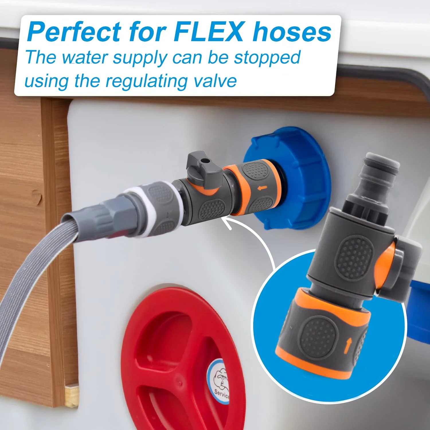 RV Water Tank Filling Adapter Valve - Motorhome Caravan Water Connection Accessories with Quick Coupling - (Part) Let me know if you need help with any other product titles!