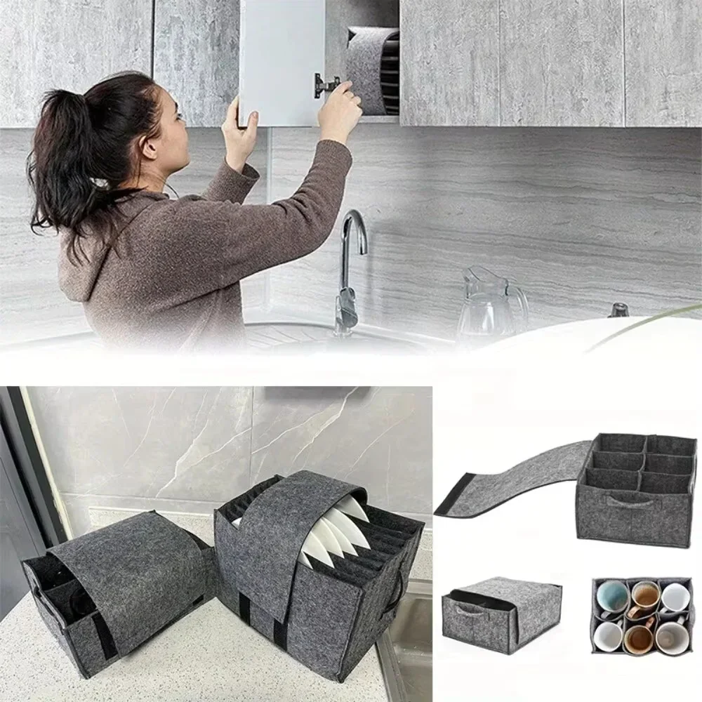 Campervan Caravan Plate Holder Tableware Storage Bag - Motorhome Boat Cupboard Interior Accessories - Tableware Racks RV Parts