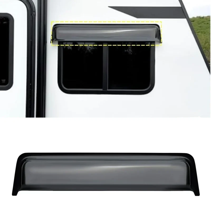 RV Visor Deflector, Rain & Wind Guard - Extra Durable, Side Vent Window Deflector for 20/30" Wide Windows