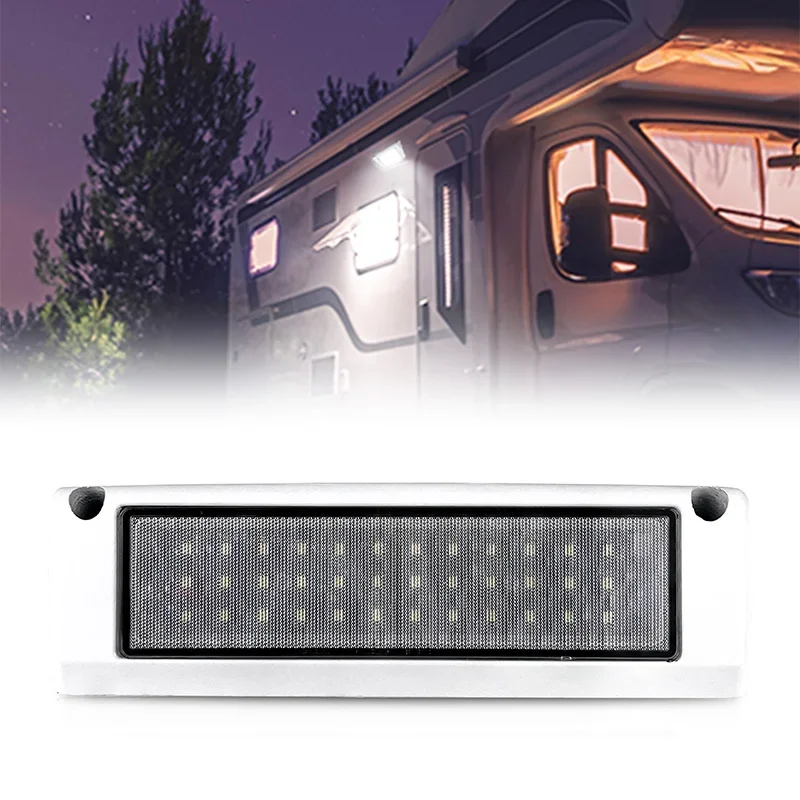 RV Exterior LED Porch Light - 9" White 6500K Outdoor Awnign/Camping/Work Lamp for RVs & Trailers