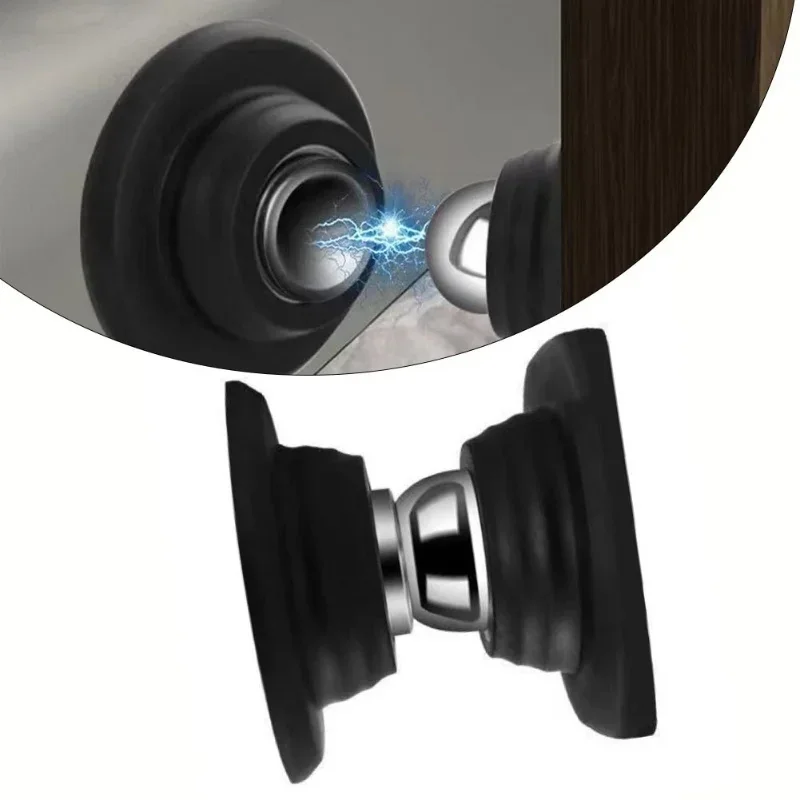 1PC Multi-Functional Magnetic Door Stopper (White/Black) - Strong Magnetic Attraction, Anti-Collision, High Quality RV Accessory
