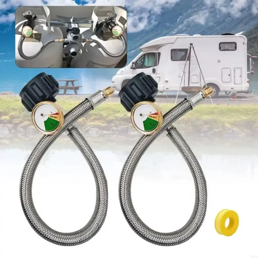 1pc Stainless Steel RV Propane Regulator Kit with Gauge Durable and Reliable for Outdoor Camping Adventures