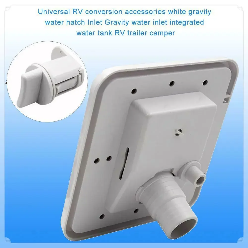 RV Gravity Water Filler Square Hatch - Water Box with Key Screw - Trailer/Caravan Accessory