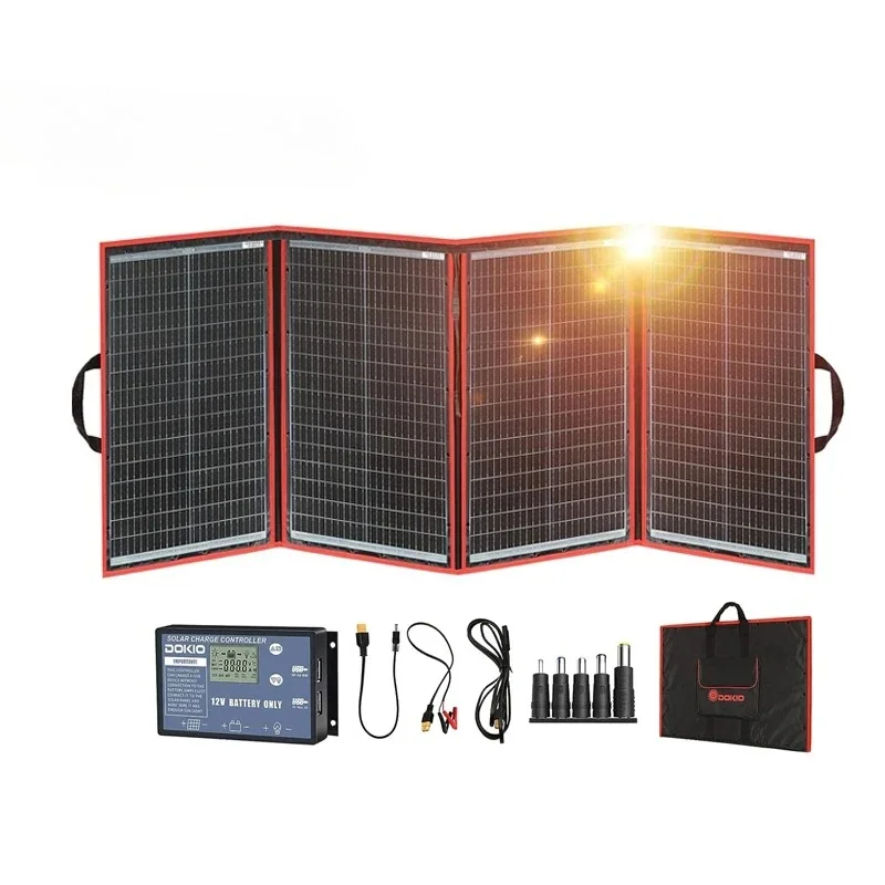 18V 200W/220W Flexible Portable Foldable Solar Panel Blanket for Camping, RV, Car & Boat Outdoor