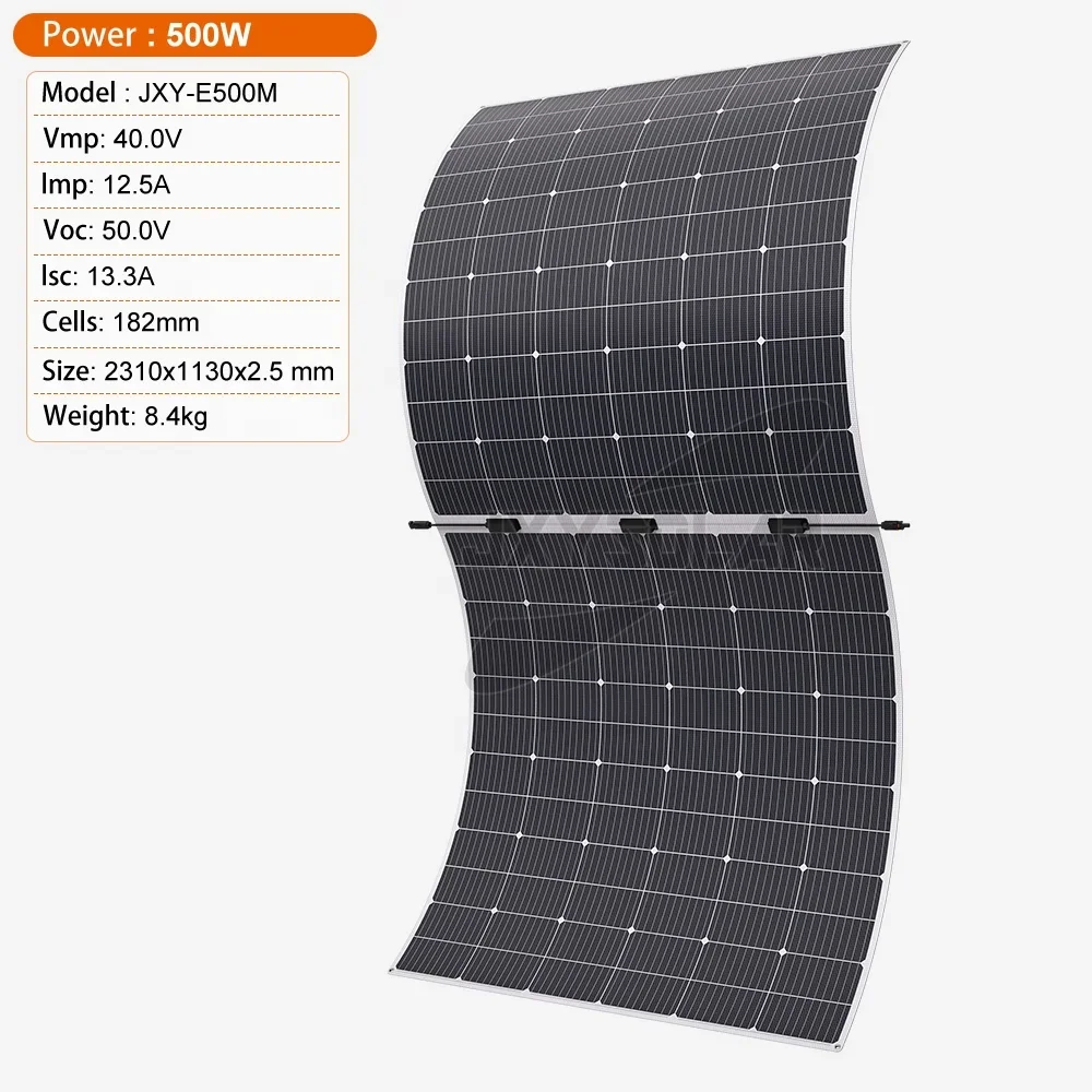 500W 40V Flexible Solar Panel ETFE Surface Mono Solar Panel for Home, RV, Yacht, Boat & Car Off-Grid Applications