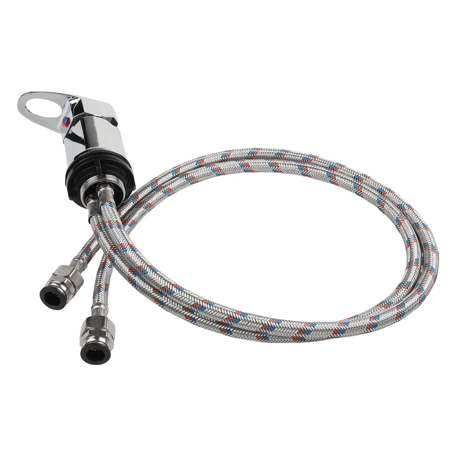 12V RV Shower Mixer Tap Outlet, 800mm Tails, Stainless Steel Shower Faucet for RVs, Campers & Vans