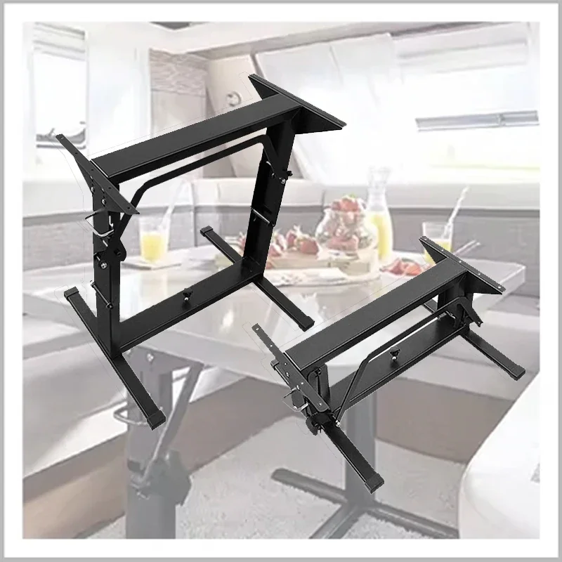 RV Lifting Folding Height-Adjustable Double Folding Table for RVs with Drop-Down Legs, Heavy Duty Load Capacity for Pontoons, Trucks & Campers
