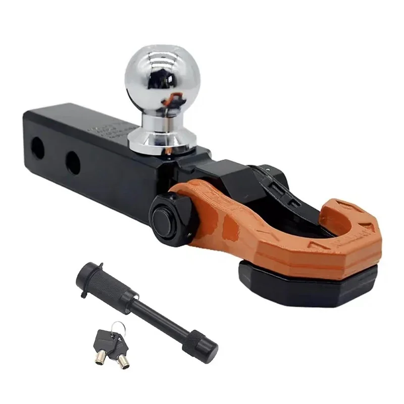 Split Tow Hook Shackle Hitch Receiver 2 Inch Trailer Hitch Pin, Heavy Duty Solid Recovery Towing Kit for Trucks and Jeeps - Off-Road