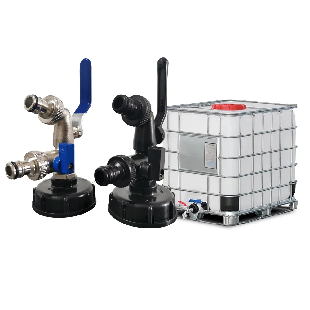 Double Nipple Faucet RV Accessories IBC S60*6 3/4 1/2" G1 Bucket Water Tap Adapter Garden Irrigation Tap Set