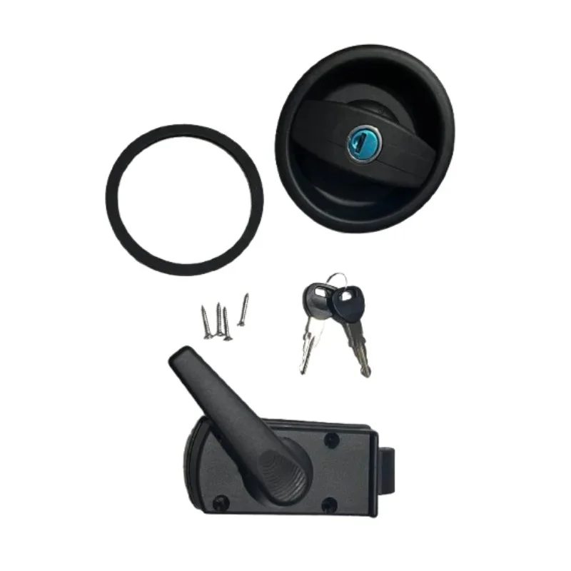 RV Door Lock Zinc Alloy Circular Complete Barrel Lock Right Hand - Model [Insert Model Number Here] for Motorhomes Caravans