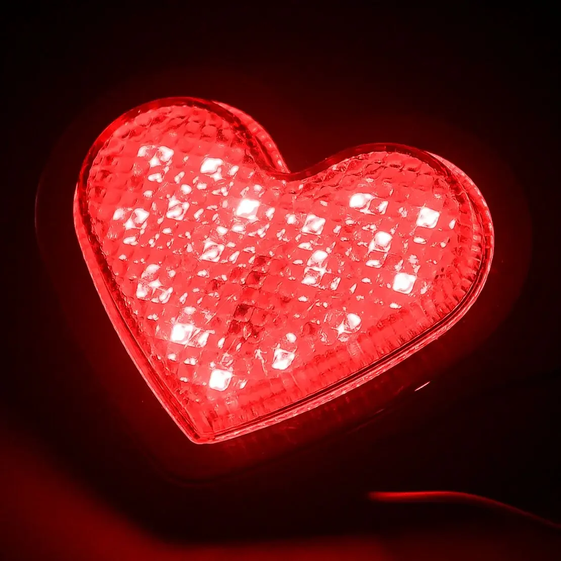 Red Heart Shape Universal Side Marker LED Light Turn Signal Indicator Lamp for 12-24V Vehicles