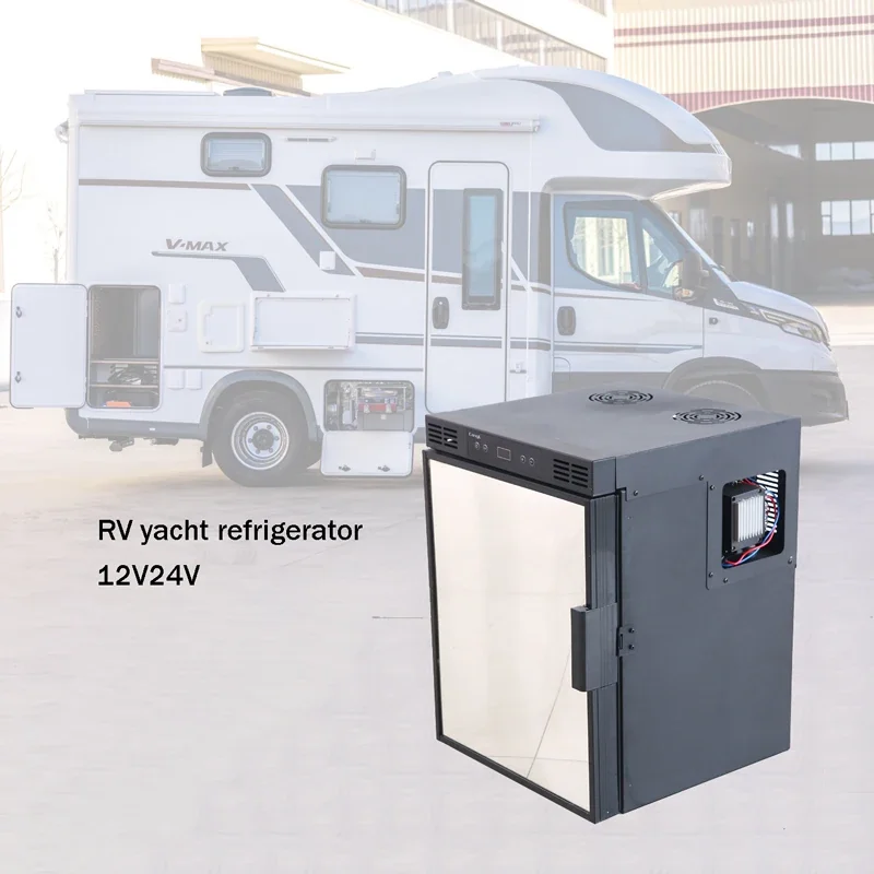 RV Fridge 45L 12/24V Compressor, Electric Cooler & Freezer, Dual-Use for RV, Car & Yacht