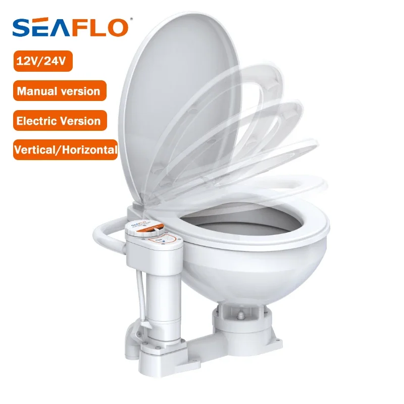 SEAFLO 12V/24V Electric Marine Toilet Pump Ceramic Bowl Flush Pump for Boat Toilet & Container Replacement System