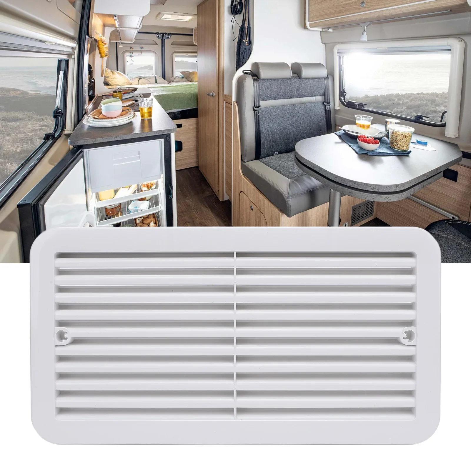 RV Side Air Ventilation Grille xin UV Resistant Rectangle Air Vent Cover for Camping Vehicle Motorhome Trailer