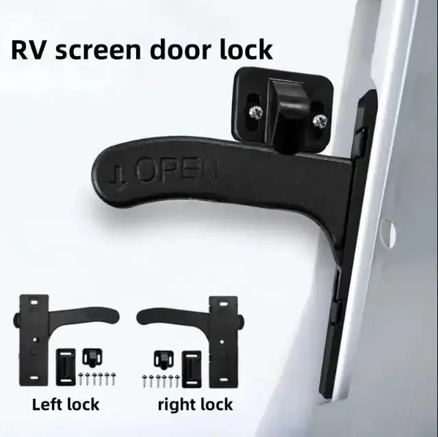 1PC RV Screen Window Door Handle Lock Kit - Left & Right, Plastic, Various RV Accessories