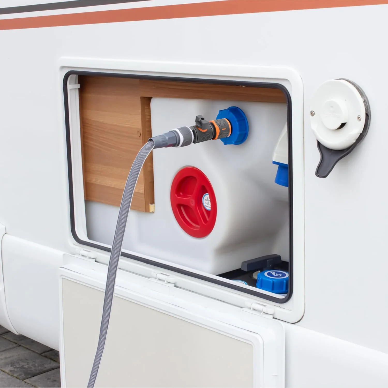 Water Tank Filling Adapter Valve for Motorhome Caravan - Durable RV Accessory and Connector Set