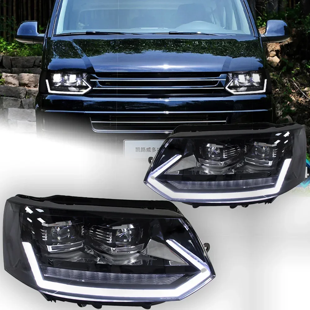 Headlight Projector Lenses for VW Multivan (2010-2015 T5 & T6) with LED Headlights and DRL Signal Lamps