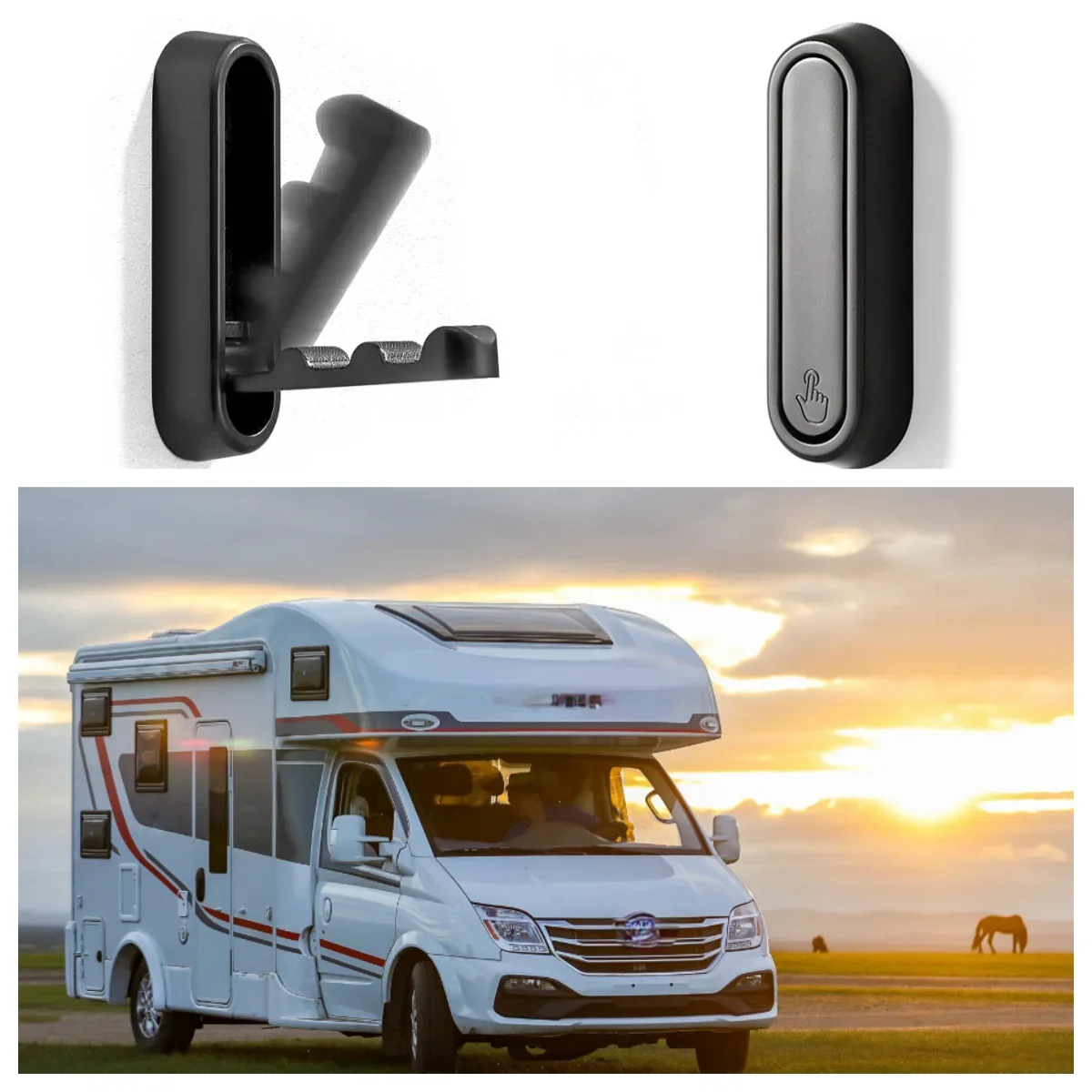 Foldable Aluminum Alloy Bathroom/RV/Camper Coat and Towel Hook - Model
