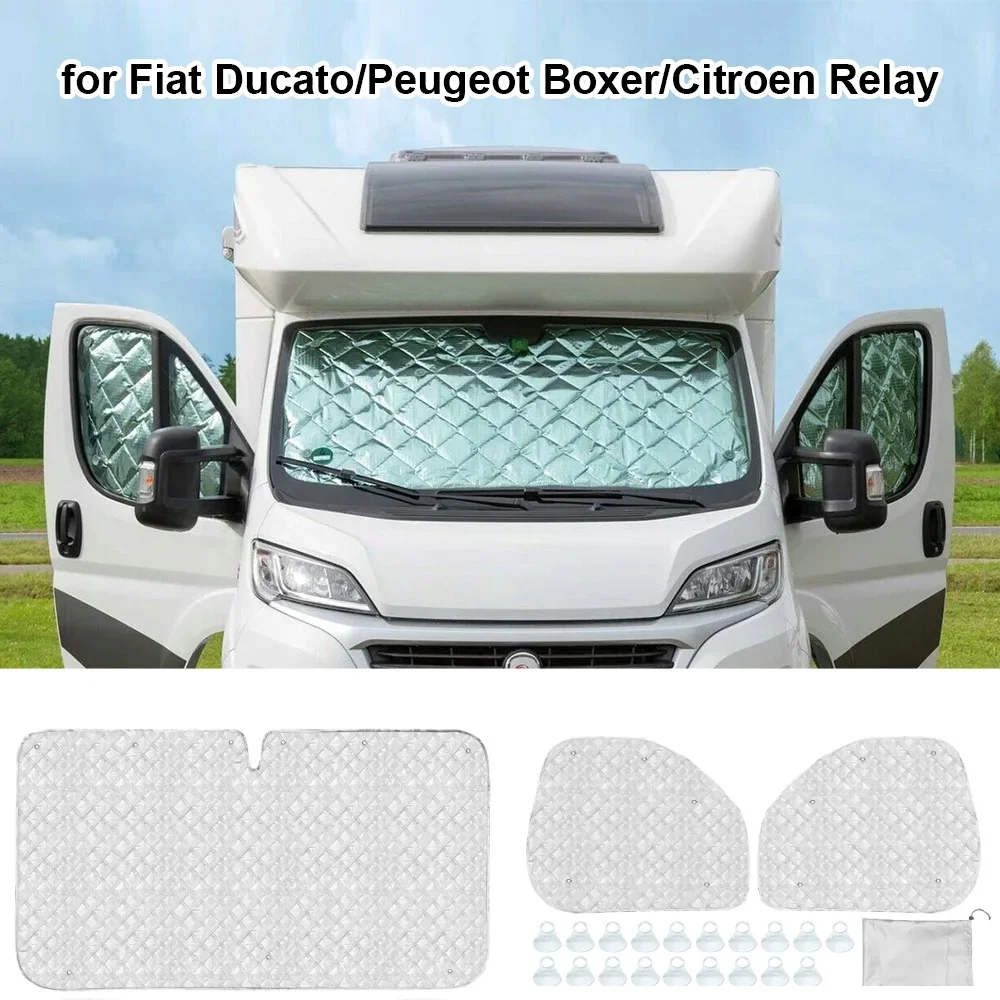7 Layers Internal Thermal Blinds Windscreen Sunshades for Fiat Ducato 2006-2022