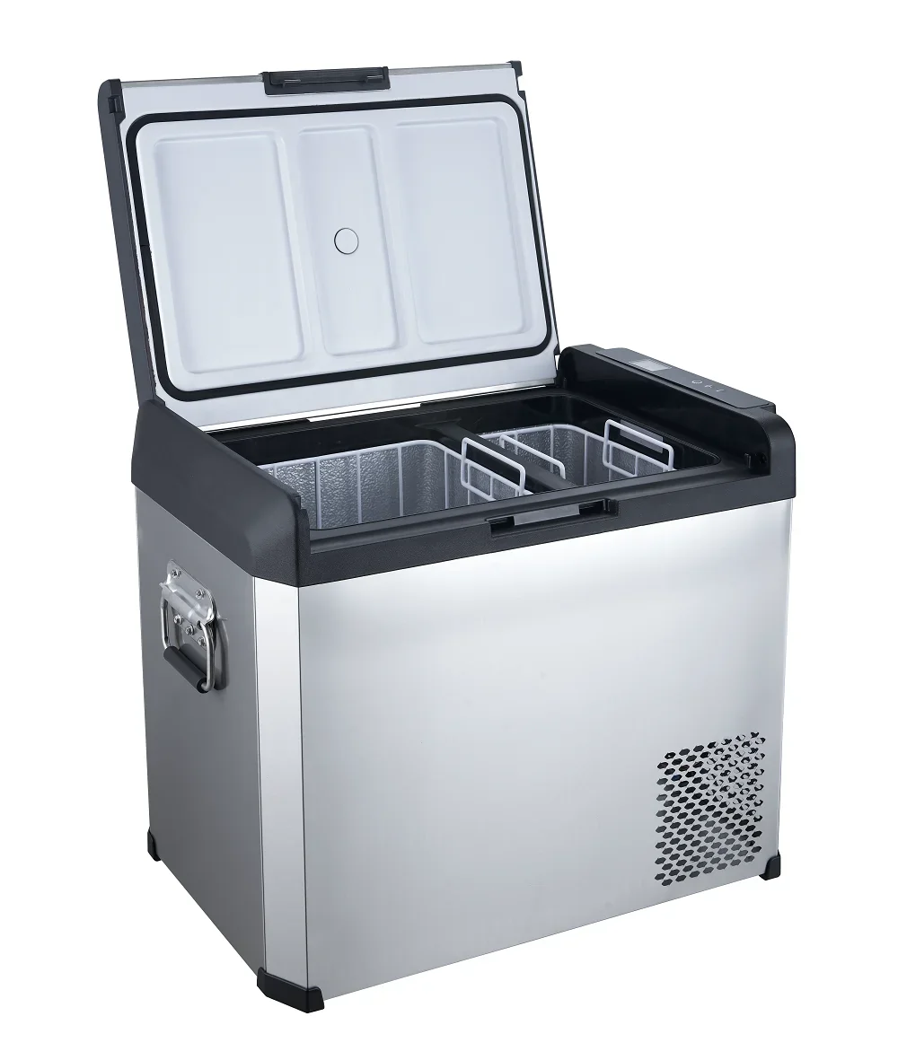 60L Portable Dual Zone Car Fridge Cooler Compressor Cooler, 12V 24V, Stainless Steel, 50W