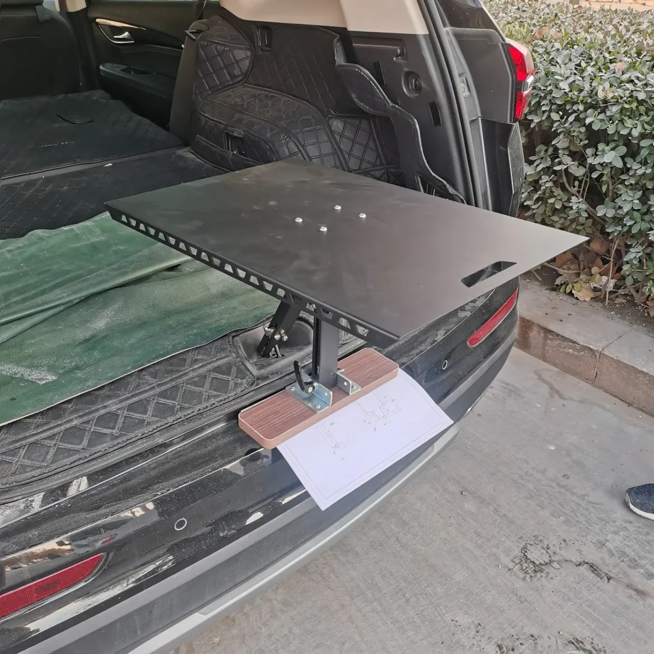 Car Tail Table Portable Tailgate Camping Table for Cars, Vans & SUVs - Folding Outdoor Vehicle Table