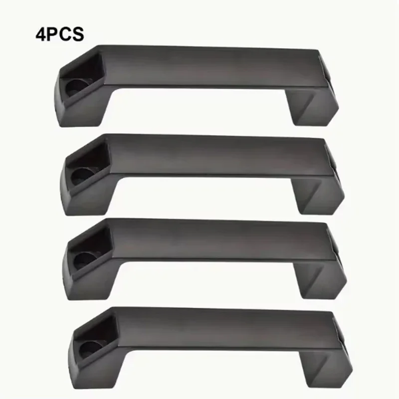4pcs Black Handle Durable Nylon Plastic Door Handles for RV, Polyamide Grippers, Suitable for RV Caravans and Boats Accessories