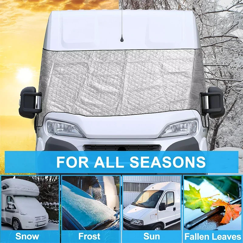 1Pc Thermal Windscreen Screen Cover Wrap Black Out Blinds for Fiat Ducato, Peugeot Boxer & Citroen Relay