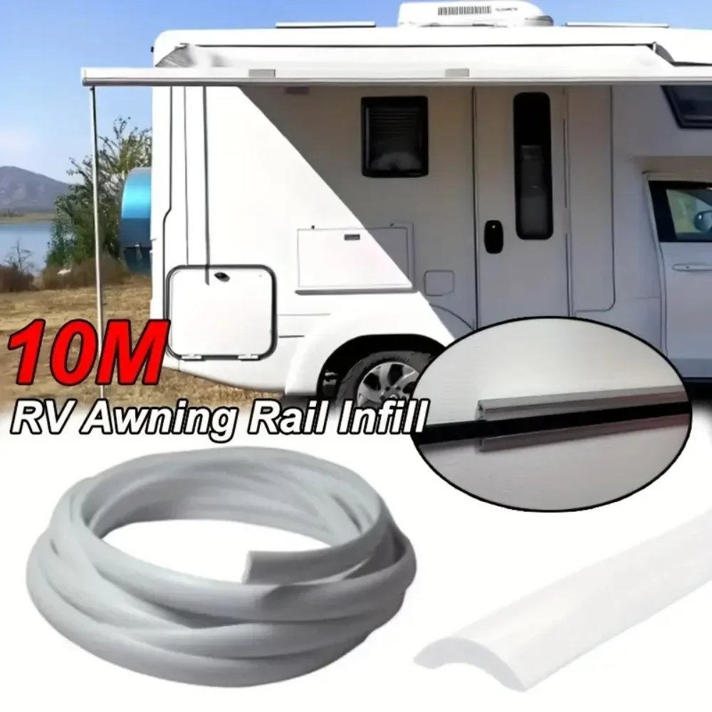 10 Meter 12mm Caravan/Motorhome Awning Rail Trim Strip for Trailers, Camping Vehicles & Motorhomes - Sunshade Guide Rail Decorative Strip