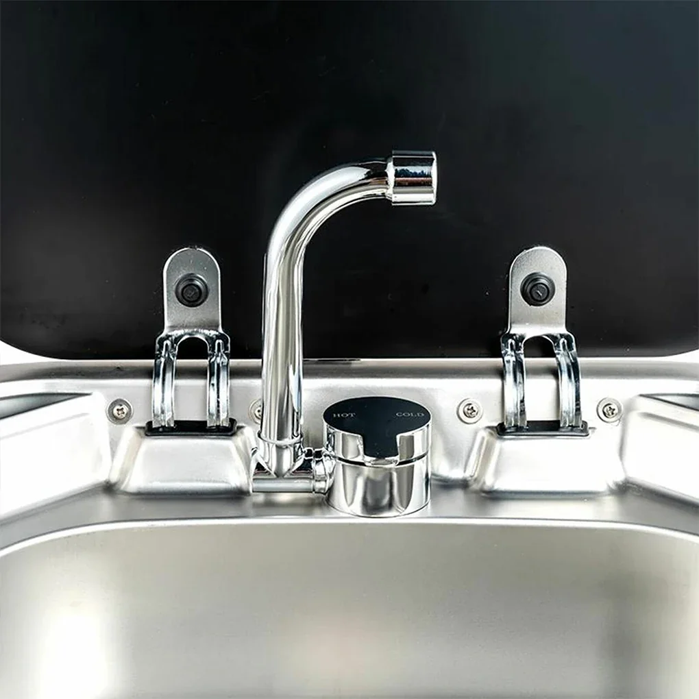 RV Rotating Sink Faucet Hot & Cold 360 Foldable Stainless Steel Kitchen/Bathroom Caravan Accessory