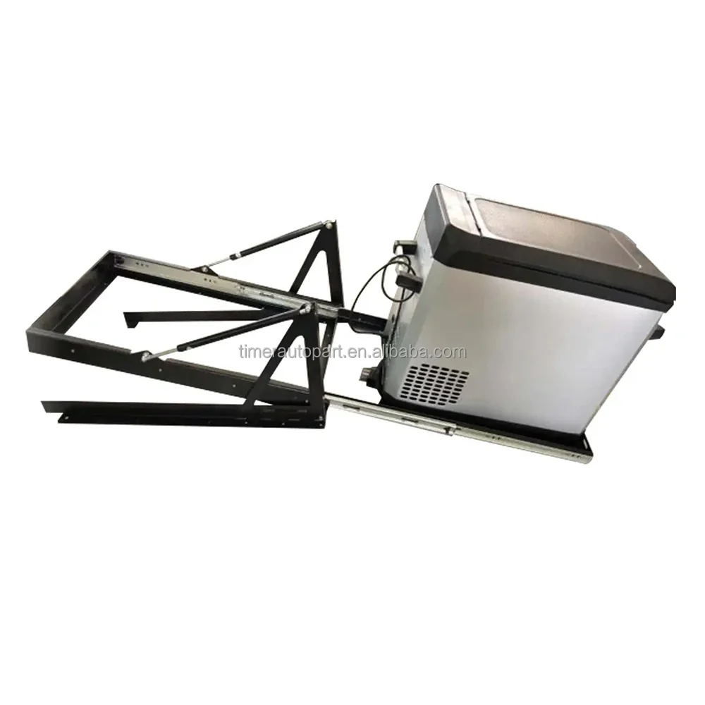 60L Fridge Slide Kit 2025 Offroad SUV & Pickup Truck Slider Drop-Down Steel Refrigerator Tilt Rear Cooler Box Tray for Outdoor Camping