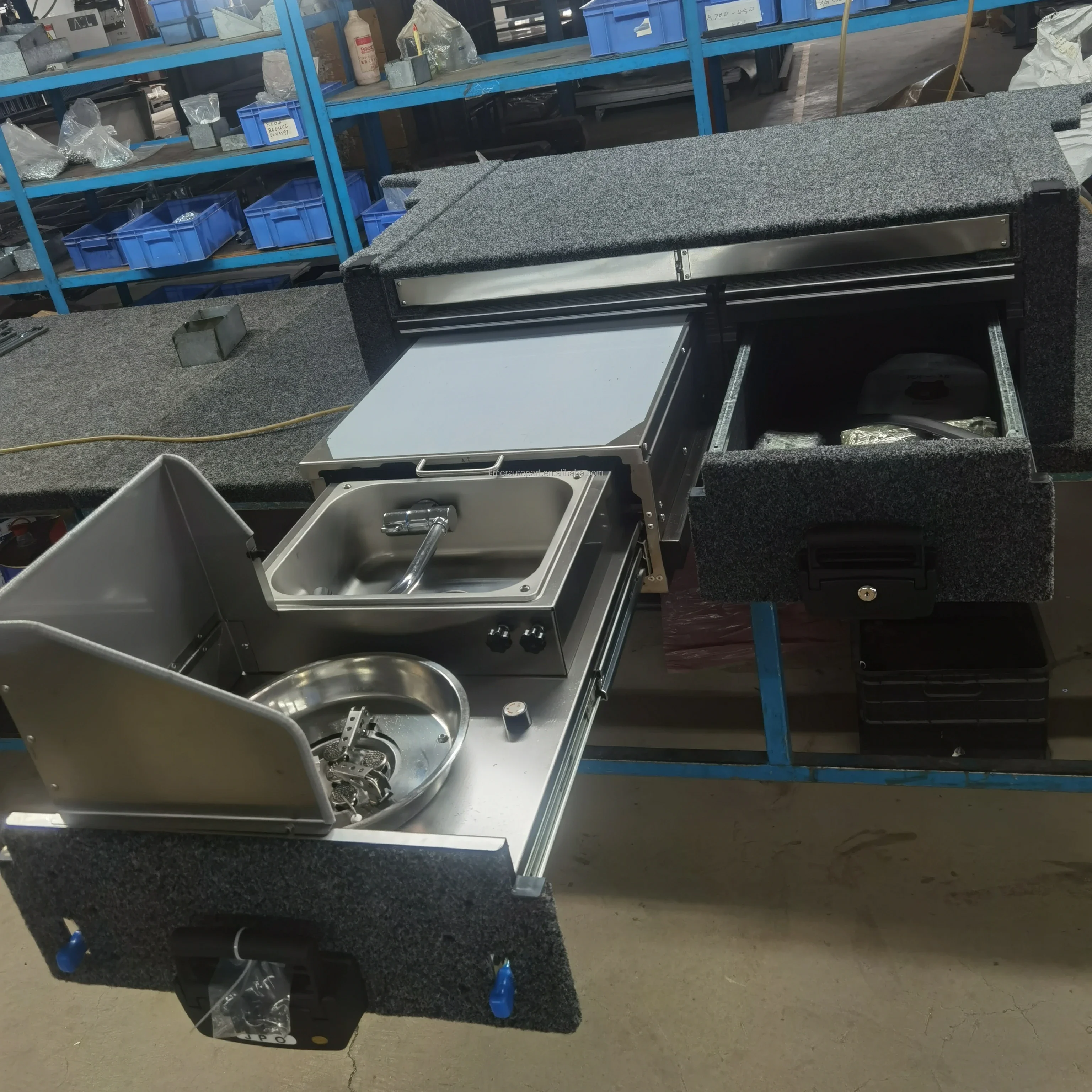 Kitchen Storage Drawer Stainless Steel Sink Cooking Stove for Jeep Wrangler JK (2007-2018) 4WD SUV