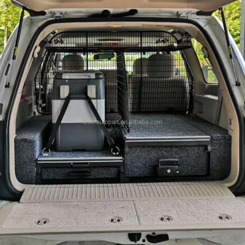 4WD Car Drawer Storage System for Y62/Y61 Patrol, High & Low Tool Boxes with Fridge Slide for Offroad SUVs