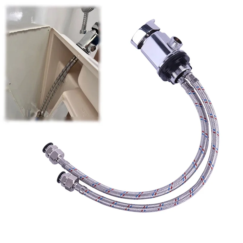 BAF-740 Campervan Shower Mixer Chrome with 12mm Push Fit Tails, 1/2" RV Motorhome Accessory