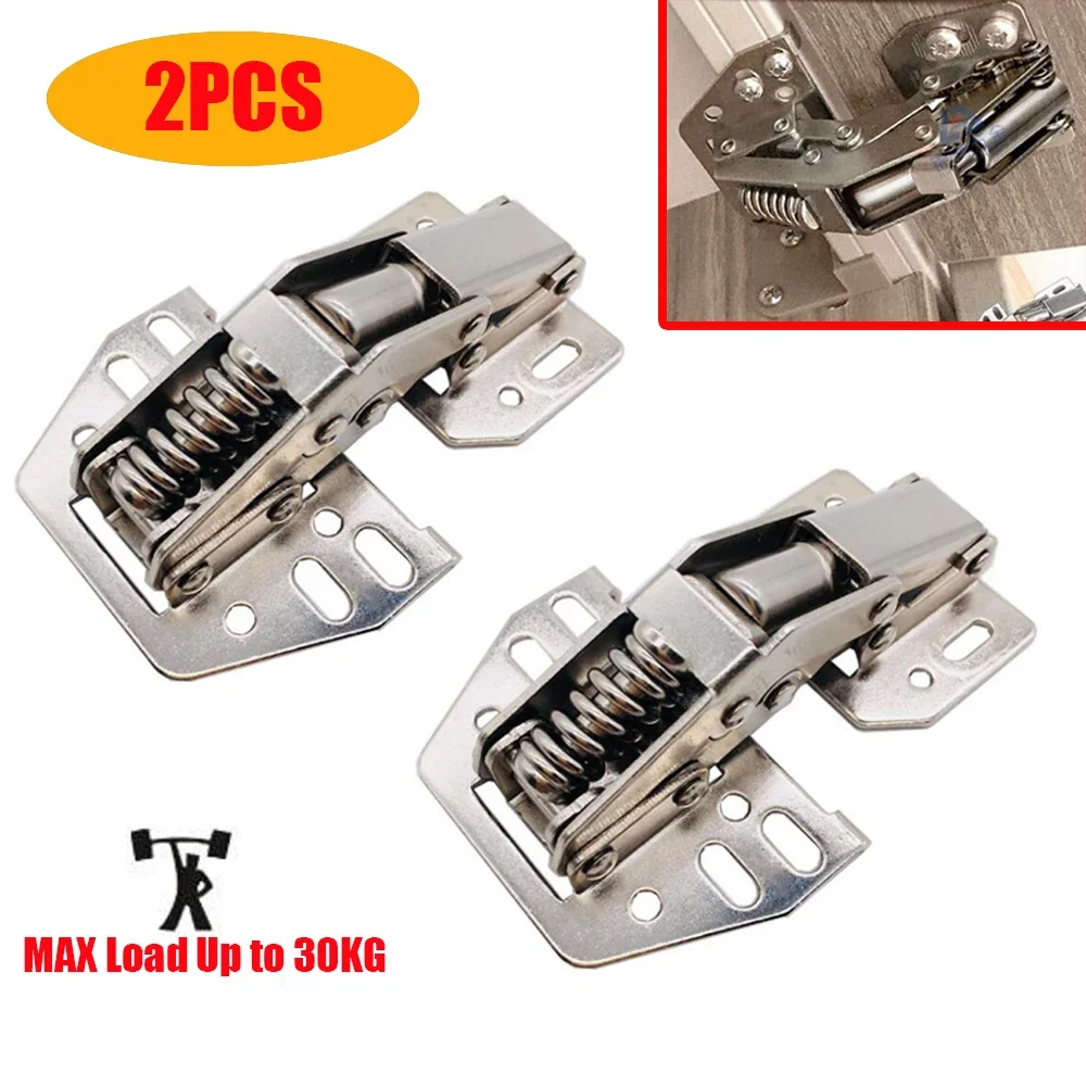 2pcs Caravan Hinges for RV Cabinets - Soft Close Mechanism, Suitable for Motorhomes, Caravans, Campers & Trucks