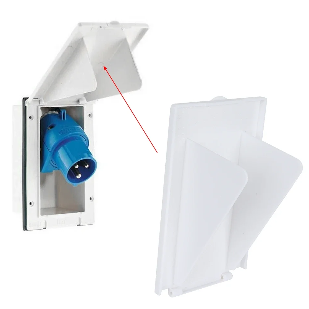 230V Mains Hook Up Inlet Socket Box Lid Flap Caravan Accessories RV Power Supply Connection Port Socket Box