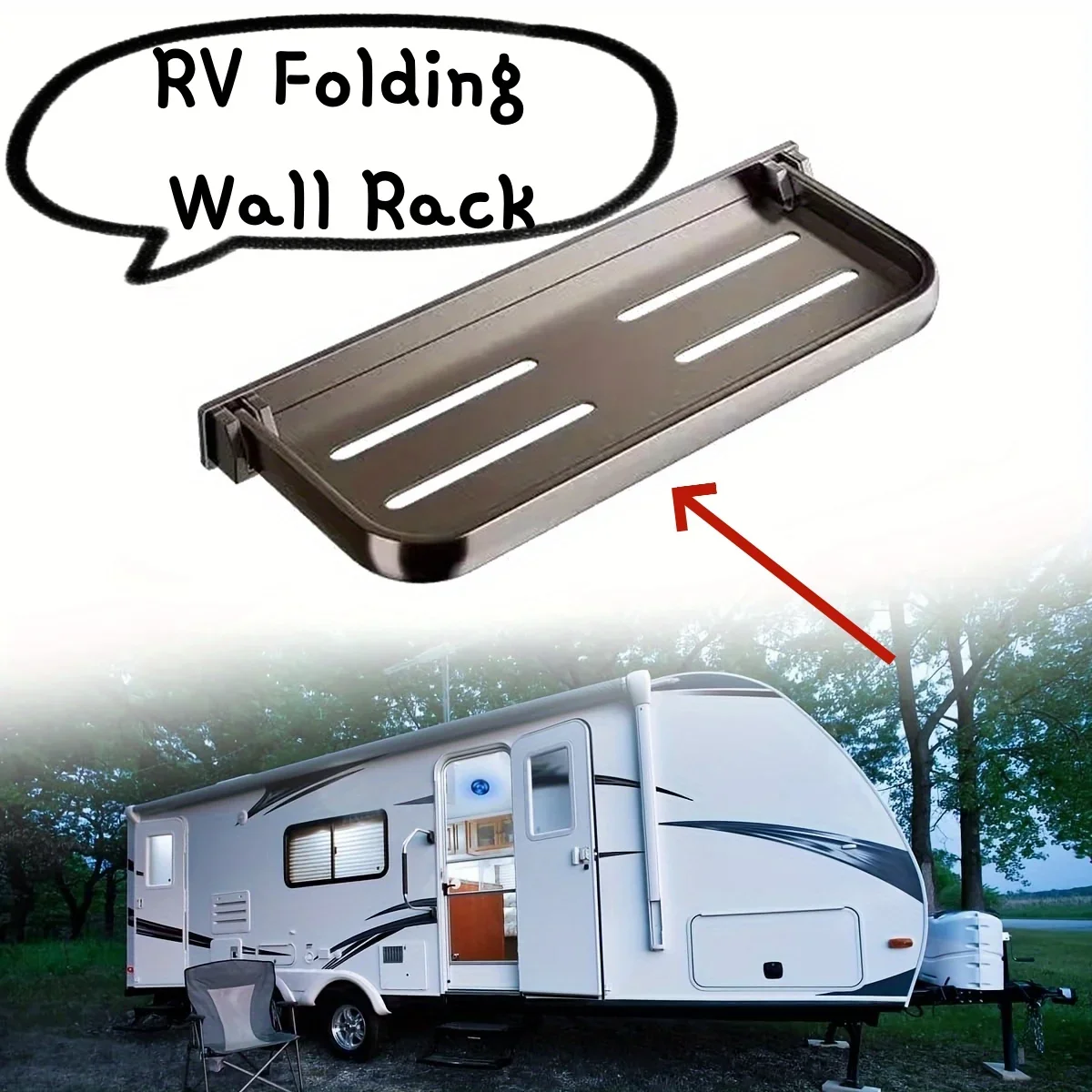 RV Folding Wall Rack Collapsible Wall-Mounted Tray Van Organizer Sink Adjustable Caravan Motorhome Bathroom Shelf
