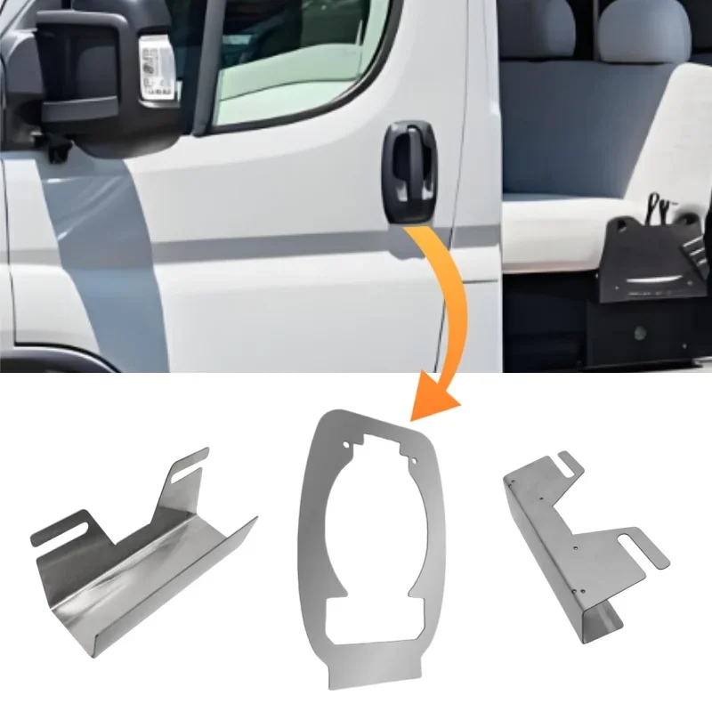 Anti-Burglary Door Handle Pro Plate Kit Stainless Steel for Citroen Relay / Fiat Ducato / Peugeot Boxer (2006 - Onwards)