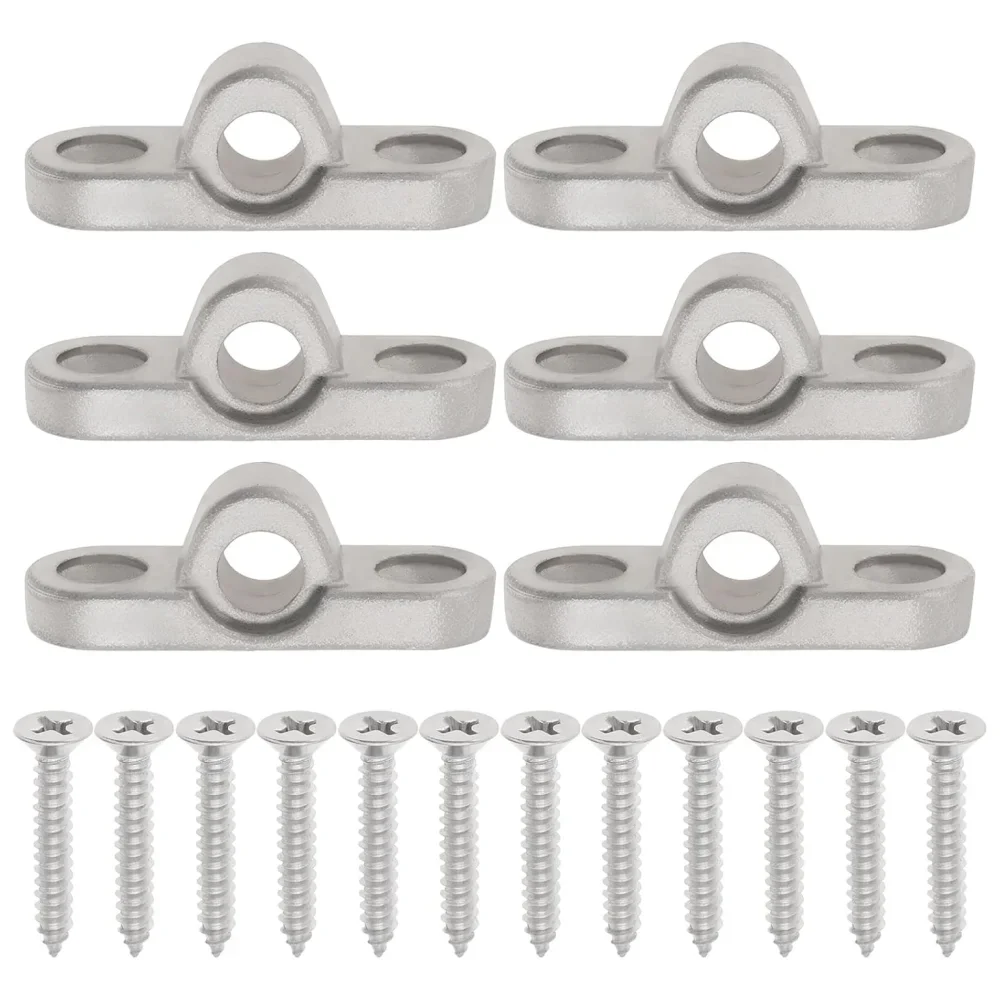 6Pcs Stainless Steel Awnings Wall Eyelets for Caravan Motorhome Tent Sunshade Fixing Buckles RV Accessories