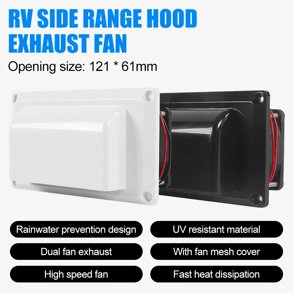 12V Vehicle Side Mounted Exhaust Fan Ventilation Fan Range Hood Motorhome Modification RV Part Accessories