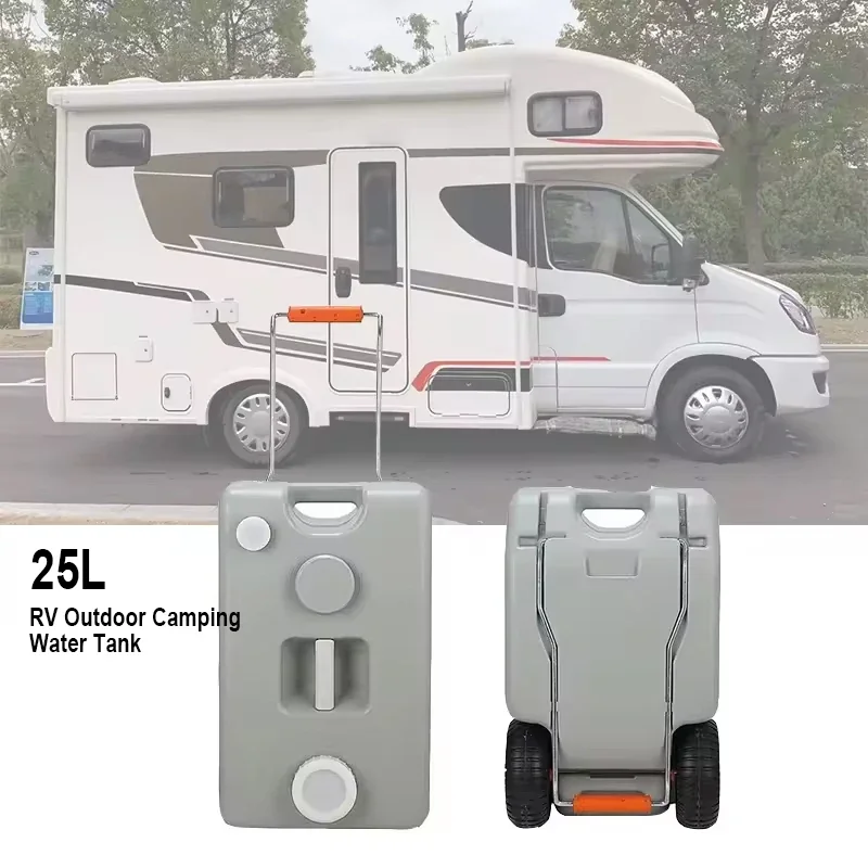 25L Large Capacity Wheeled Water Tank for Camping, BBQ, RVs, Trucks & Cars