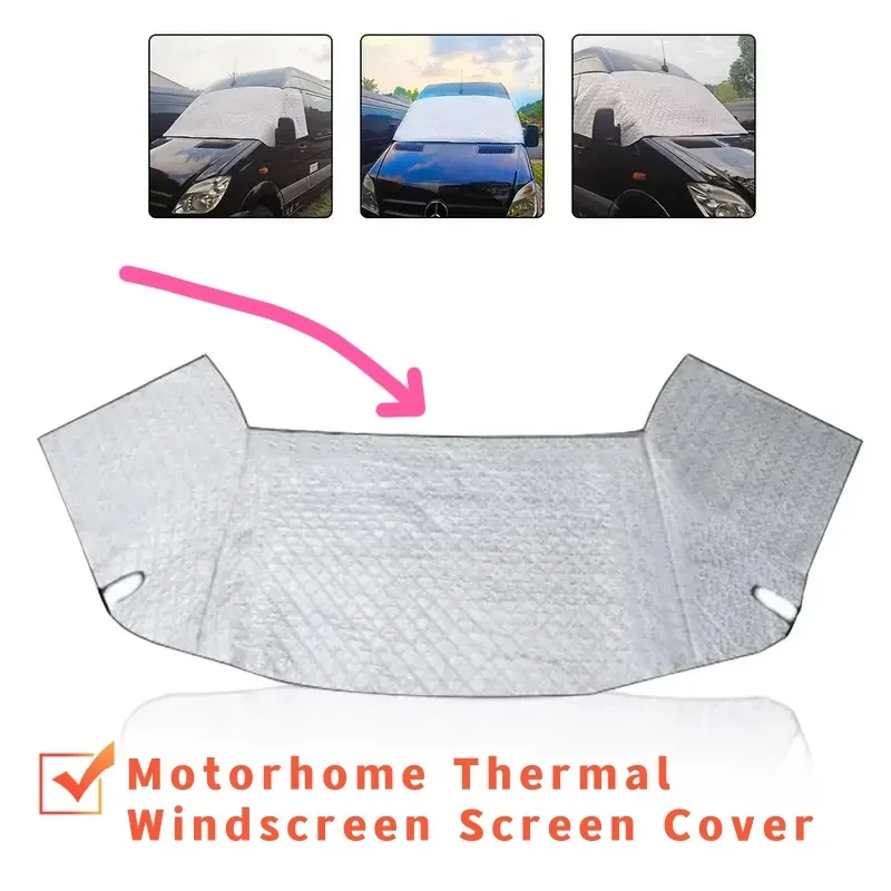 RV Windshield Cover Durable Polyester Sunshade With Ventilation Holes for Vehicles Heat Shield High-Quality Car Glass Sunshade