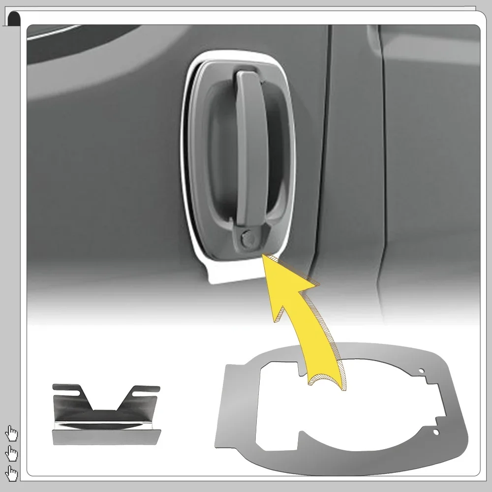 1Set Door Handle Pro Plate For Citroen Relay Fiat Ducato Peugeot Boxer (07 Onwards) Exterior Accessories